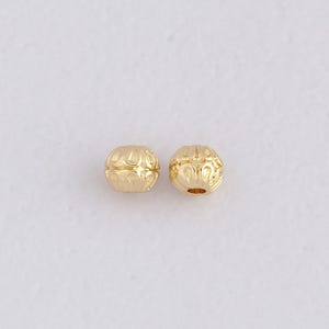 18K Gold Filled Ball Spacer Beads,Round Ball Beads Charm Bracelet Necklace for DIY Jewelry Making Supply