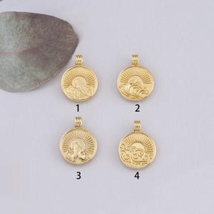 18K Gold Filled Element Anhänger, Gold Element Charm Armband Halskette für DIY Schmuckherstellung Versorgung