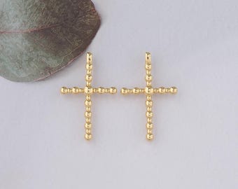 Pendentif croix en or 18 carats, collier de bracelet à breloques religieux pour la fabrication de bijoux à bricoler soi-même