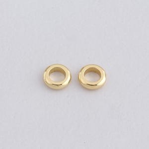 10PCS 18K Gold Filled Round Flat Spacer Beads,Flat Beads Charm Bracelet Necklace for DIY Jewelry Making Supply