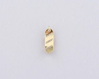 18 kt gold filled skateboardhanger, CZ micro pave skateboard bedelarmband ketting voor het maken van sieraden