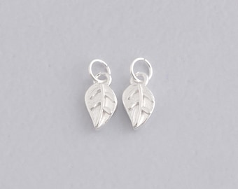 Silver Leaf Pendant,Leaf Charm Bracelet Necklace for DIY Jewelry Making Supply