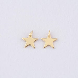 May include: Two gold-colored star charms with a loop at the top for hanging. The charms are symmetrical and have a polished finish. They are set against a plain white background.