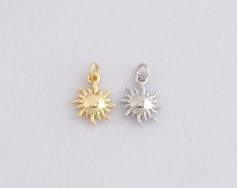 Colgante de sol bañado en oro de 18 quilates, pulsera con dije de sol celestial para hacer joyas DIY.