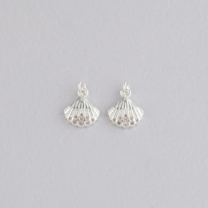 Silver Scallop Pendant,Ocean Shell Charm Bracelet Necklace for DIY Jewelry Making Supply