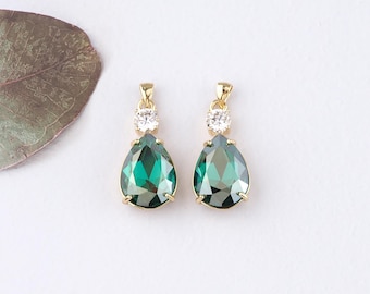 18K Gold Filled Teardrop-hanger, Crystal Teardrop-bedelarmband ketting voor het maken van doe-het-zelf sieraden
