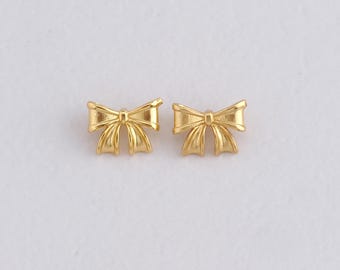 24K Gold Filled Bow Pendant,Gold Bow Charm Bracelet Necklace for DIY Jewelry Making Supply