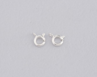 Silver Round Carabiner Clips,Dainty Round Spring Push Gate Clasp Lock for DIY Jewelry Necklace Bracelet