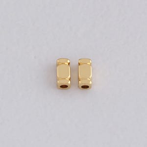 18K Gold Filled Tube Spacer Beads,Dainty Tube Beads Charm Bracelet Necklace for DIY Jewelry Making Supply