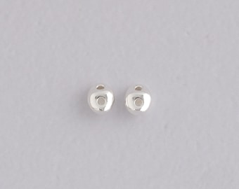 10 Stück silberne ovale Spacer Perlen, Doppelloch Perlen für die DIY Schmuckherstellung Versorgung