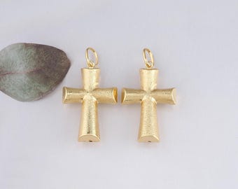 Pendentif croix en or 18 carats, collier de bracelet à breloques croix religieuse pour la fabrication de bijoux à bricoler soi-même