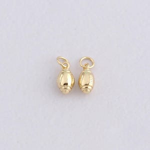 18K Gold Filled Rugby Pendant,Dainty Rugby Charm Bracelet Necklace for DIY Jewelry Making Supply