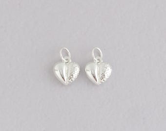 Silver Heart Pendant,Heart Charm Bracelet Necklace for DIY Jewelry Making Supply