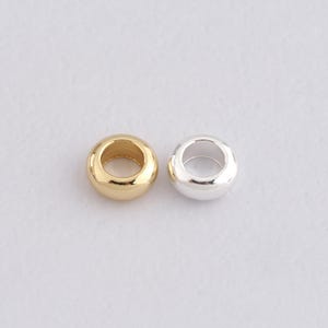 10PCS 18K Gold Filled Round Flat Spacer Beads,Flat Beads Charm Bracelet Necklace for DIY Jewelry Making Supply