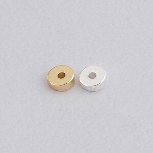 10PCS 18K Gold Filled Round Spacer Beads,Dainty Beads Charm Bracelet Necklace for DIY Jewelry Making Supply