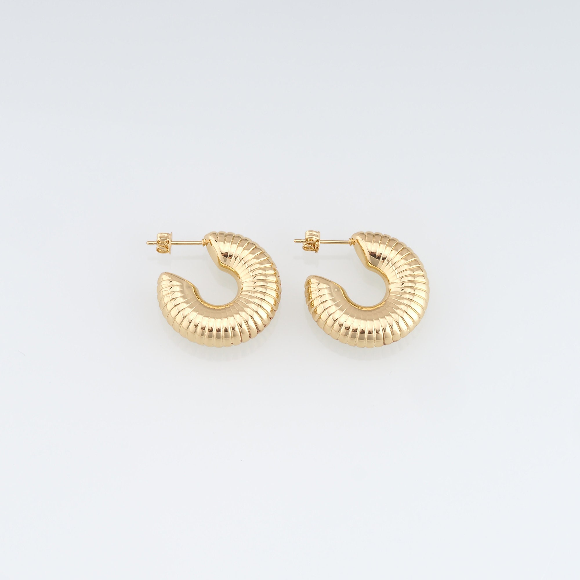 Earring Models Rounded 18K Gold Filled Round Stud Earrings,minimalist Earring,gold Round Open ...