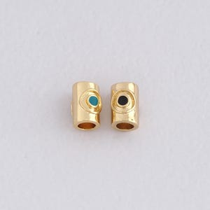 18K Gold Filled Cylinder Spacer Beads,Dainty Barrel Beads Charm Bracelet Necklace for DIY Jewelry Making Supply