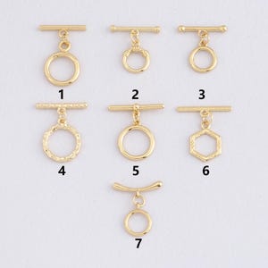 18K Gold Filled Round OT Toggle Clasp,Bracelet End OT Toggle Clasp for DIY Jewelry Necklace Bracelet