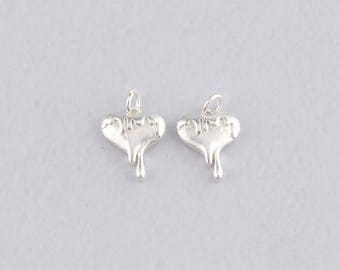 Silver Heart Pendant,Heart Charm Bracelet Necklace for DIY Jewelry Making Supply
