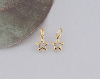 Colgante de estrella diminuta chapado en oro de 18 quilates, pulsera con dije celestial para hacer joyas DIY.