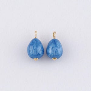 18K Gold Filled Easter Egg Pendant,Enamel Easter Egg Charm Earrings Necklace for DIY Jewelry Making Supply