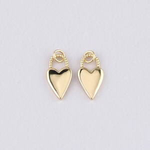 18K Gold Filled Heart Pendant,Gold Heart Charm Bracelet Necklace for DIY Jewelry Making Supply