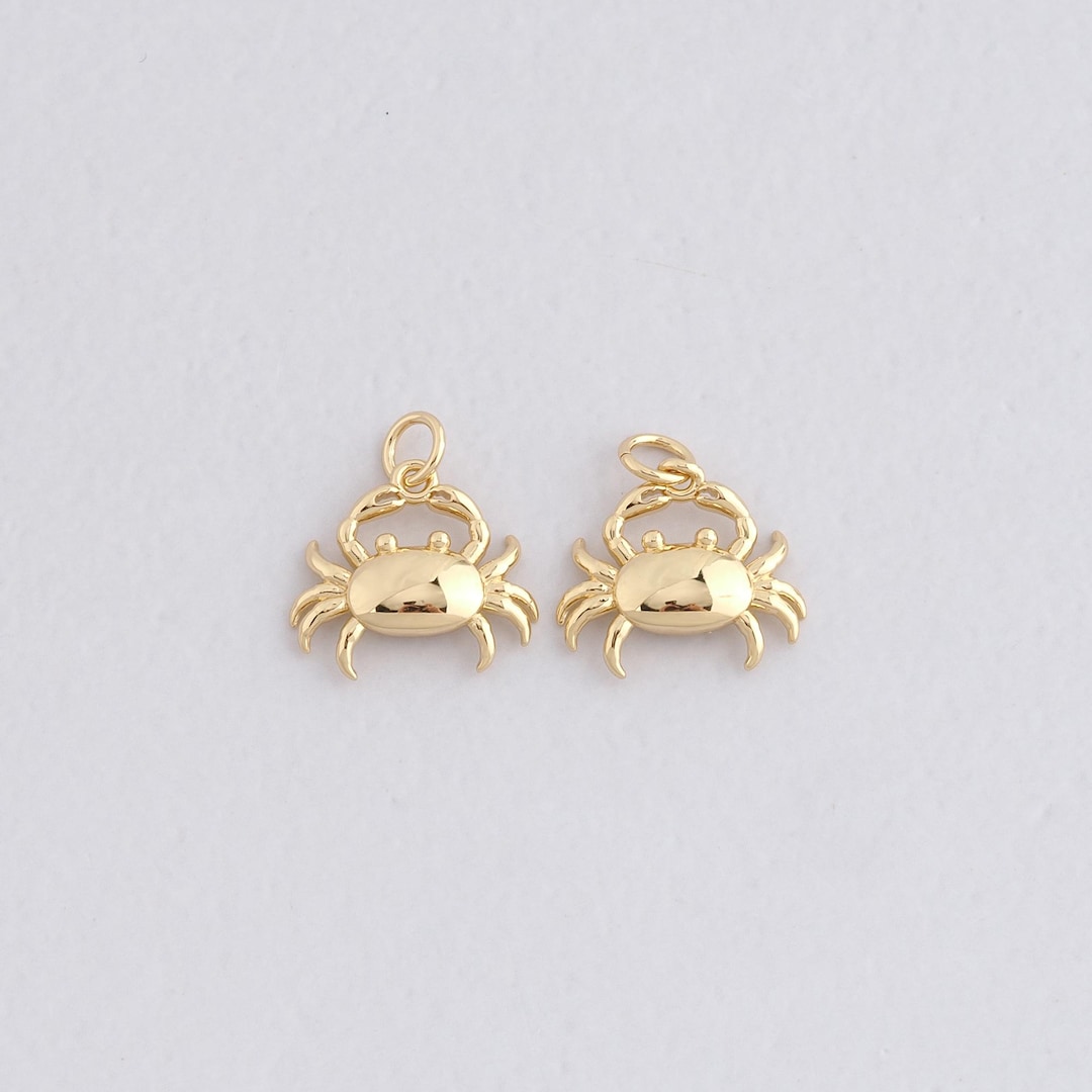 Gumbo Chain 18K Gold Filled Crab Pendant,dainty Crab Charm Bracelet Necklace for ...