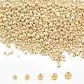 100PCS 18K Gold Filled Round Beads,Bracelet Necklace Spacer Beads,Seamless Beads for Jewelry Making