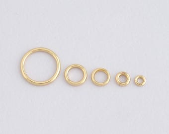 10 STKS 18 K Gold Filled Ronde Ringen, Gold O-vormige Ring, Gold Closed Rings voor DIY Sieraden Maken Supply