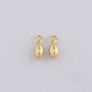 18K Gold Filled Oval Pendant,Dainty Oval Charm Bracelet Necklace for DIY Jewelry Making Supply