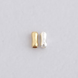 20Pcs 18K Gold Filled Cylinder Spacer Beads,Cylinder Bead Charm Bracelet Necklace for DIY Jewelry Making Supply