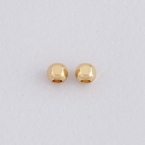 18K Gold Filled Ball Spacer Beads,Round Ball Beads Charm Bracelet Necklace for DIY Jewelry Making Supply