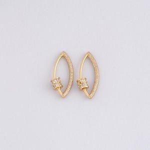 18K Gold Filled Oval Carabiner Clips,Dainty Spring Push Gate Clasp Lock for DIY Jewelry Necklace Bracelet