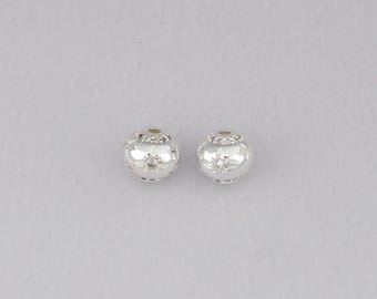 Silber Barrel Spacer Perlen, Barrel Perlen Charme Halskette für DIY Schmuck machen Versorgung