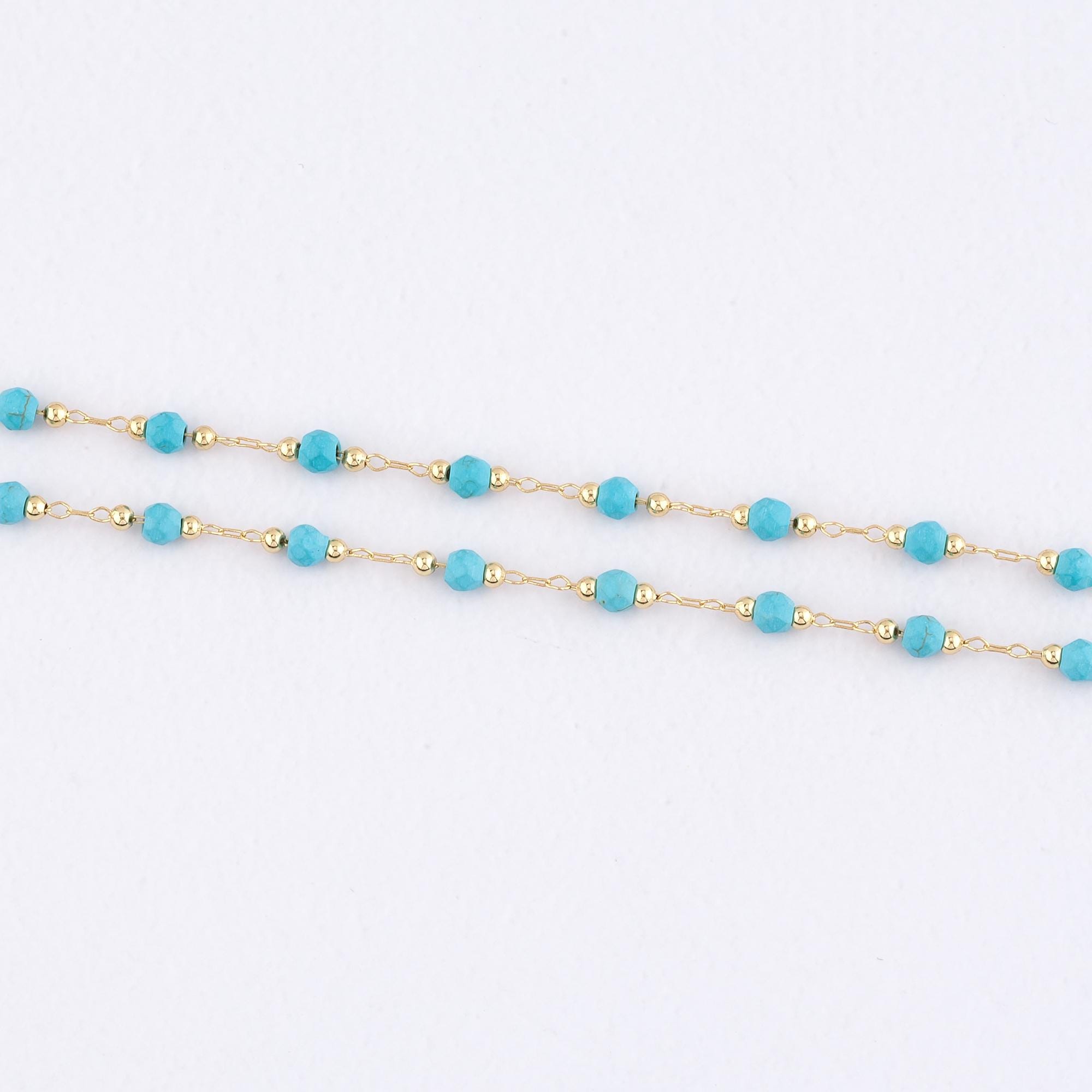 3.28Feet 18K Gold Filled Beaded Chain,Link Chain Necklace,Gold Thin Chain  for DIY Jewelry Making Supply