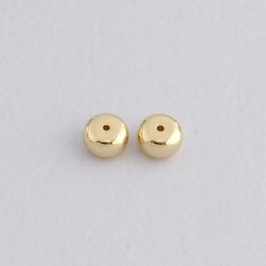 10PCS 18K Gold Filled Round Spacer Beads,Dainty Round Beads Charm Bracelet Necklace for DIY Jewelry Making Supply