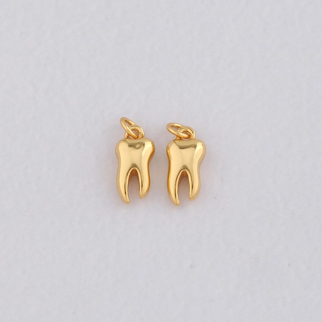String Gold Tooth 24K Gold Filled Tooth Pendant,dainty Tooth Charm Bracelet Necklace for ...