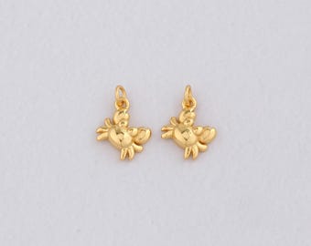 24K Gold gefüllte Krabbe Anhänger, zierliche Krabbe Charme Armband Halskette für die DIY Schmuckherstellung Versorgung
