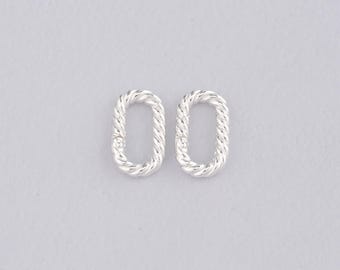 Silver Oval Carabiner Clips,Dainty Spring Push Gate Clasp Lock for DIY Jewelry Necklace Bracelet