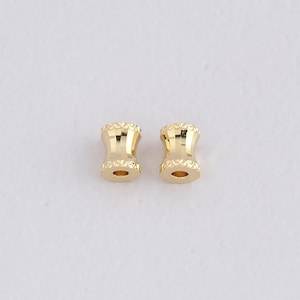 18K Gold Filled Bucket Spacer Beads,Dainty Tube Spacer Beads,DIY Jewelry Making Supply