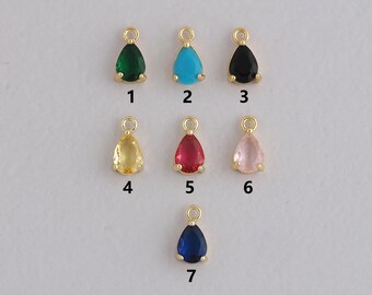 18K Gold Filled Teardrop-hanger, Crystal Teardrop-bedelarmband ketting voor het maken van doe-het-zelf sieraden
