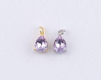 18K Gold Filled Teardrop-hanger, Crystal Teardrop-bedelarmband ketting voor het maken van doe-het-zelf sieraden