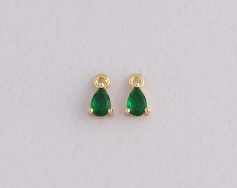 18K Gold Filled Teardrop-hanger, Crystal Teardrop-bedelarmband ketting voor het maken van doe-het-zelf sieraden