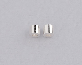 50PCS Silver Cylinder Spacer Beads,Cylinder Bead,DIY Jewelry Making Supply