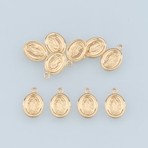 Pendentif Vierge Marie plaqué or 18 carats, collier bracelet à breloques Vierge Marie pour la fabrication de bijoux à bricoler soi-même