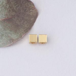 18K Gold gefüllte Schiebe Perle mit Silikon, Gold Würfel Schieber Perlen Charme Armband Halskette für DIY Schmuckherstellung Versorgung