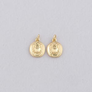 18K Gold Filled Beetle Pendant,Insect Charm Bracelet Necklace for DIY Jewelry Making Supply