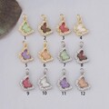18K Gold Filled Butterfly Pendant,CZ Micro Pave Insect Butterfly Charm Bracelet Necklace for DIY Jewelry Making Supply