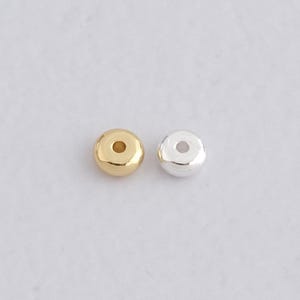50PCS 18K Gold Filled Round Spacer Beads,Dainty Beads Charm Bracelet Necklace for DIY Jewelry Making Supply