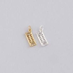 18K Gold Filled Abacus Pendant,Dainty Abacus Charm Bracelet Necklace for DIY Jewelry Making Supply